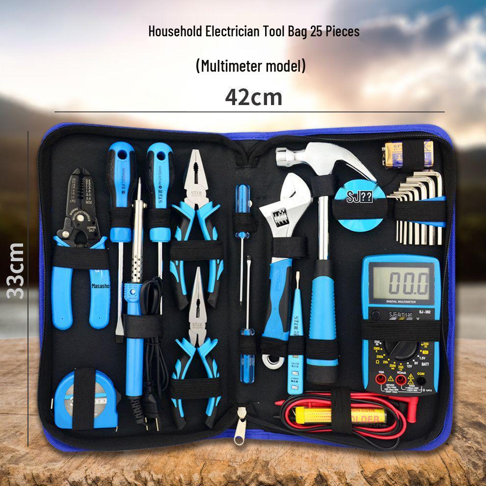 Handwerker Heimwerkzeugset: Elektrikerwerkzeugkasten mit Multimeter für elektrische Reparaturen & Studentenausbildung
