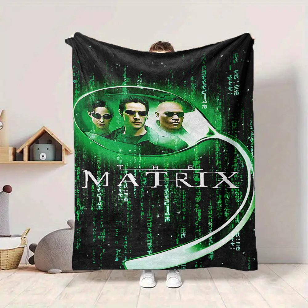 1pc The Matrix Flannel Throw Blanket - HD Printed Lightweight Soft Warm All-Season Blanket for Sofa, Bed, Travel, Camping012