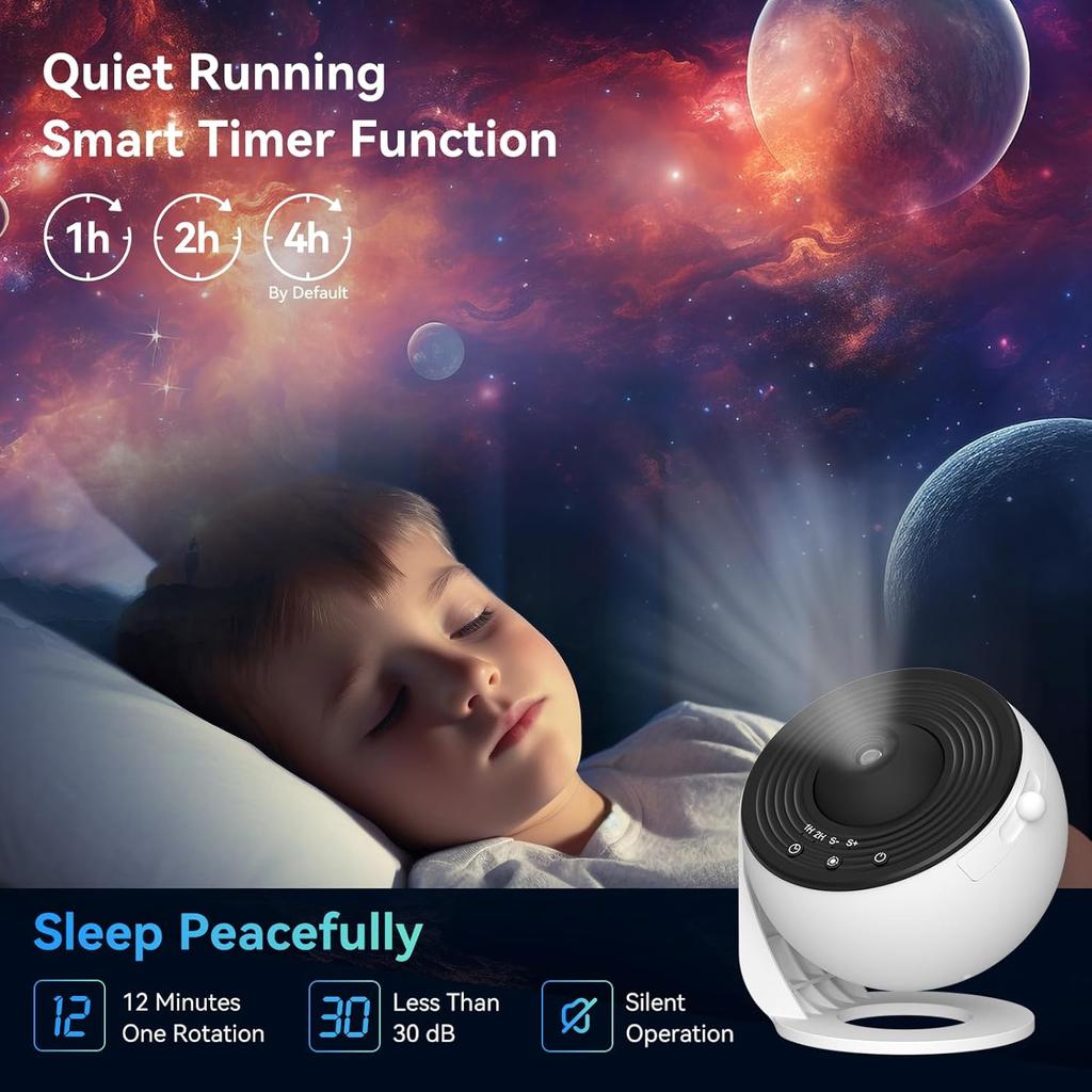 Galaxy Projector Lights, 12 In 1 Planetarium Star Starry Sky Night Light with Solar System Constellation Moon for Bedroom Ceiling Home Room Decor