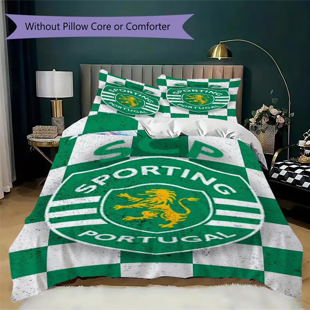 Sporting CP Pattern Bedding,Quilt Set Quilt Cover Pillowcase Home Birthday Gift(1 * duvet cover + 2 * pillowcase, without core)_lx