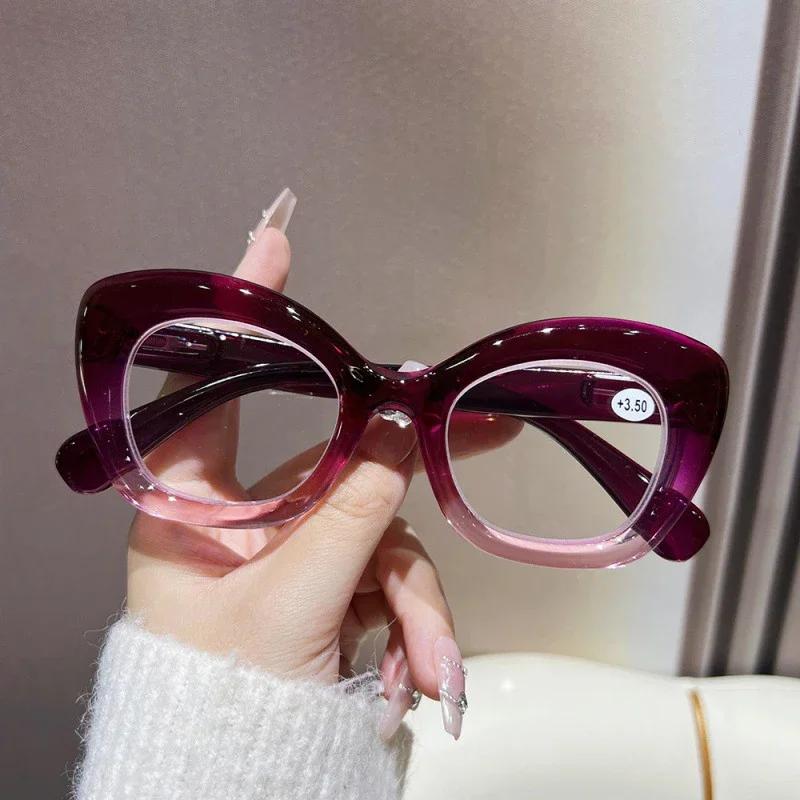 Square Large Frame Reading Eyewear for Women Men Ultra-light Far Sight Eyewear Fashion Prescription Eyeglasses Diopter 0 To +4.0