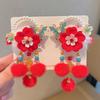 Cute Chinese Style Red Barrettes Hanfu Headwear Ancient Style Hair Clip  Girls