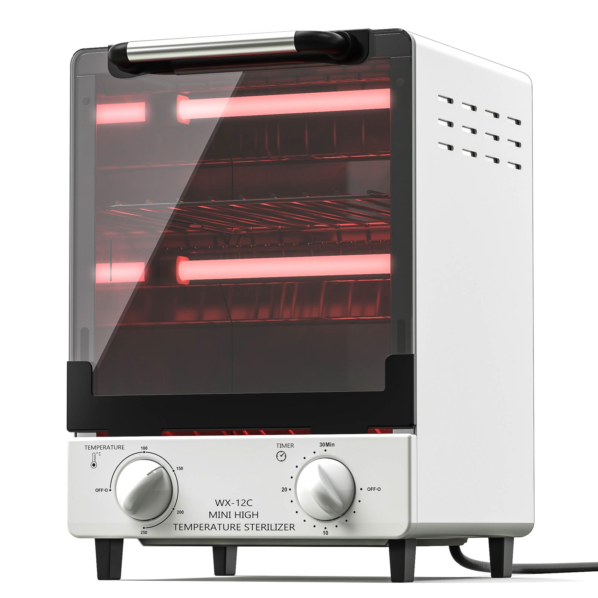 Nail tool sterilizer, 12 liters multifunctional high temperature cleaning drying oven stainless steel with temperature control, timer