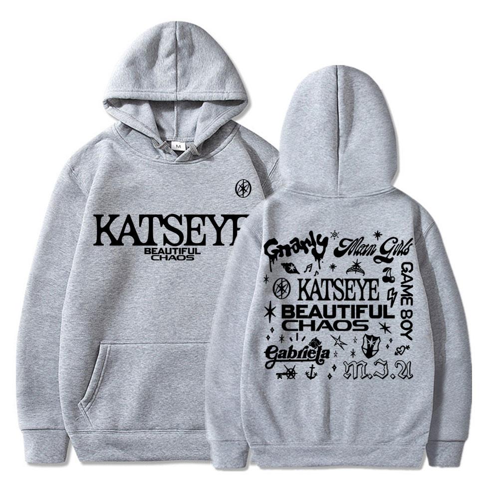 Kpop Katseye Beautiful Chaos Album Tour Hoodies Mode Retro Harajuku Herren Damen Sportbekleidung Fleece Übergroßer Trainingsanzug Streetwear