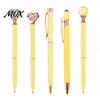 Sparkling Crystal Office Pen 5PCS Metal Diamond Ballpoint Pens, with Rhinestone Decor, Flowing Glitter Writing Tool Smooth Press Mechanism Pen,