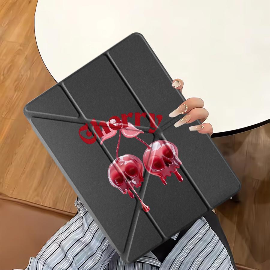 Fruit Cherry Holder Cover Tablet Case For iPad Air 4 5 M3 M2 1 2 M4 11inch Pro 2025 Pro 11th 10th 9th 8th 7th 12.9inch Mini 6 7