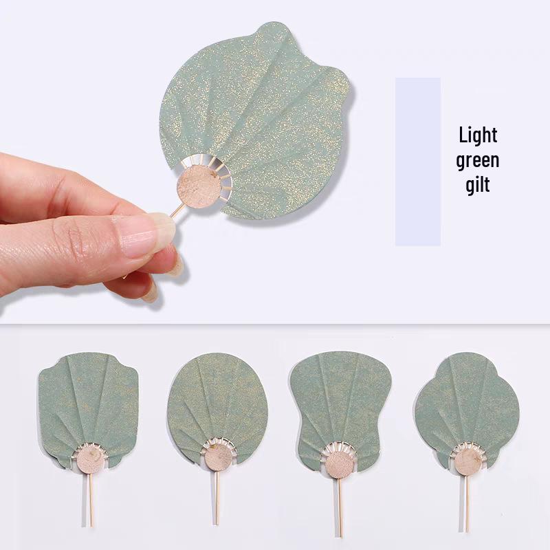 Hand-Painted Miniature DIY Xuan Paper Fan Bookmark - Unique Round Art Gift Single Lantern Shape