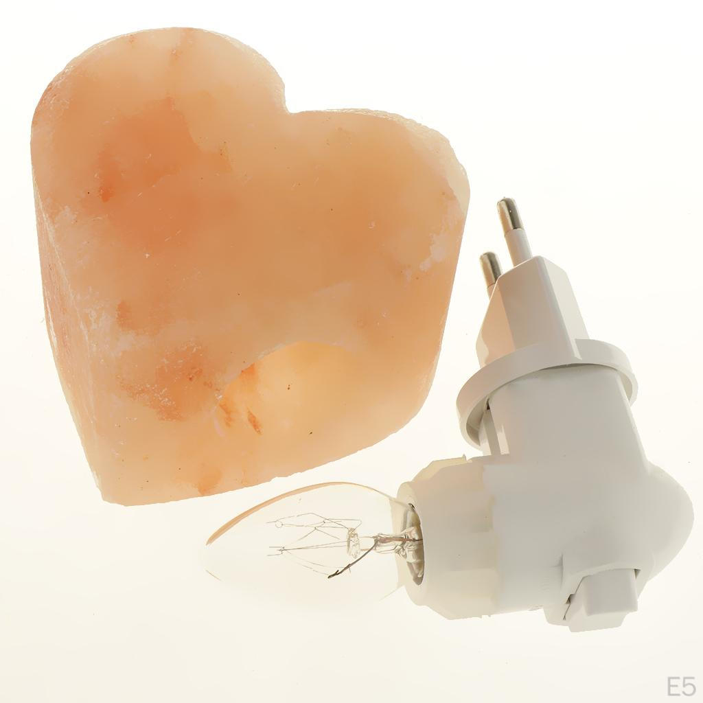 Salt Night Light Wall Lamp Crystal Home Decor EU Plug Natural