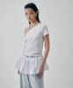 Teulimingbeodeu One-Shoulder Sleeve T-Shirts [ White ]