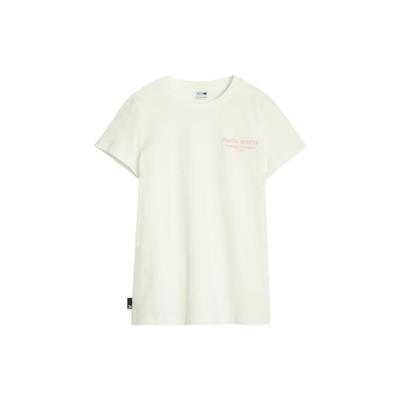 Team Tee Letter Embroidery Round Neck Short Sleeve T-Shirt Women Tops White 624706-65