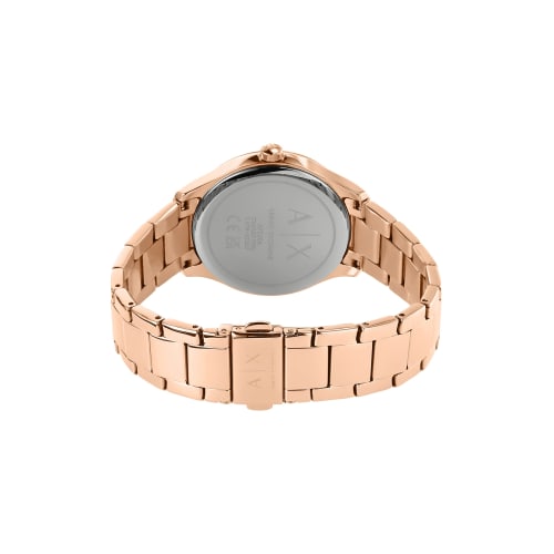Armani Exchange Three-Hand Rose Gold-Tone Stainless Steel Watch