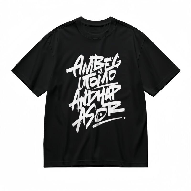 

Men s Trend Breathable Classic T-Shirt Bold Javanese Script Artwork Cotton Tee 3XL