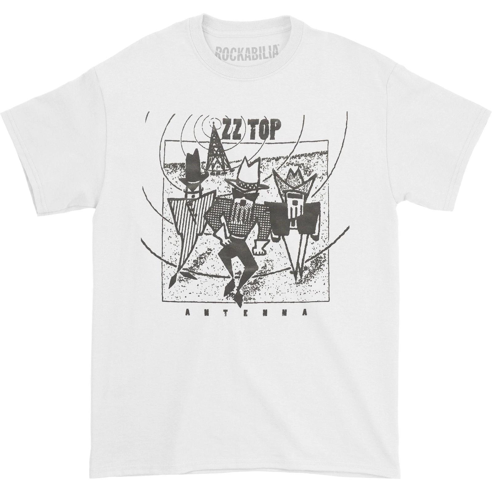 Men s ZZ Top Antenna Slim Fit T-shirt Small White XL