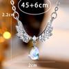 Trendy Silver Color Shiny Zircon Angel Wings Water Drop Pendant Necklaces For Women Wedding Jewelry Gifts