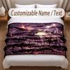 Dinosaur Theme Soft Blanket Personalized Custom Name Text Print Warm Blanket Home Sofa Bedroom Decor