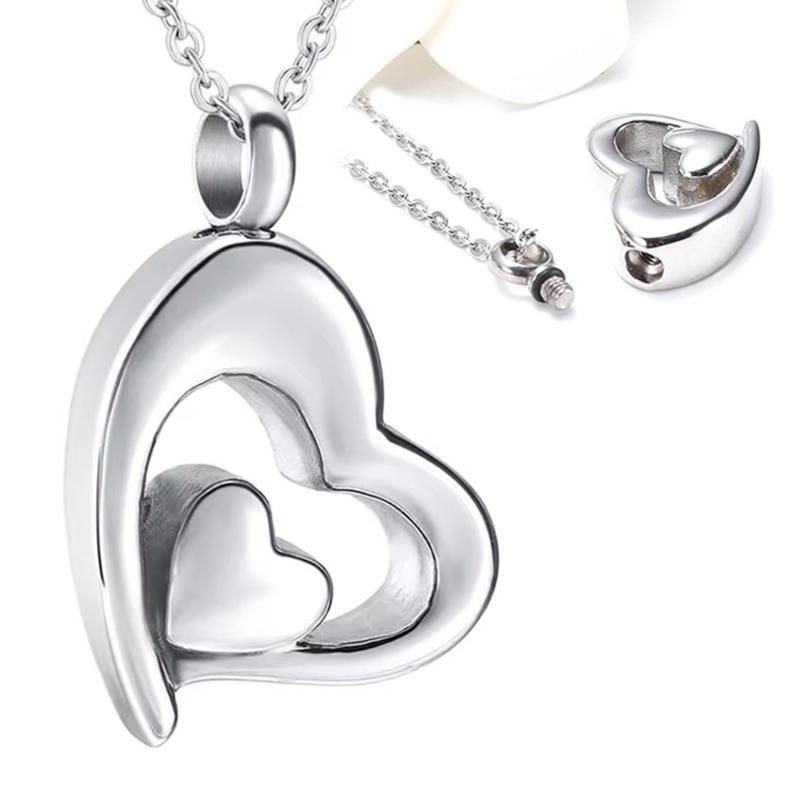 Heart Pendant Necklace for Ashes, Heart Charm Necklace Wedding Necklace Bride Wedding Jewelry for Women Girl Birthday