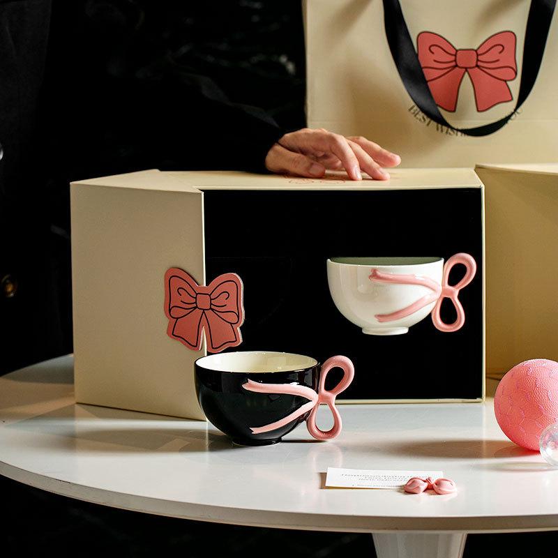 Premium coffee cup and saucer set, retro cup, wedding gift for girls, company gift, gift box, water cup. 301-400ml