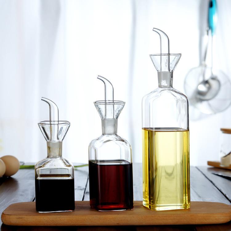 Household Leak Proof Oil Vinegar Pots Kitchen Soy Sauce Pot Tank Seasoning Bottle High Borosilicate Glass Oil Pot