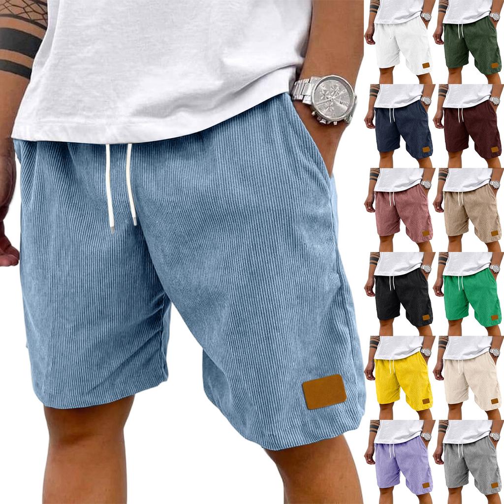 Mens Shorts Casual with Drawstring Waist Mens Cotton Shorts 5 Inch Inseam Shorts Men Comfortable Fit Mens Beach Shorts