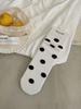 Autumn And Winter Retro Contrasting Color Polka Dot Socks Women'S Medium Tube Socks Ins Trendy Versatile College Wind Polka Dot Boneless Stack Socks