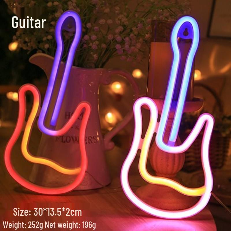LED Neon Decorative Lights: Cloud, Lightning, Musical Notes, Moon, Bat