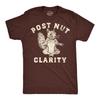 Mens Funny T Shirts Post Nut Clarity Sarcastic Squirrel Graphic Novelty Tee for