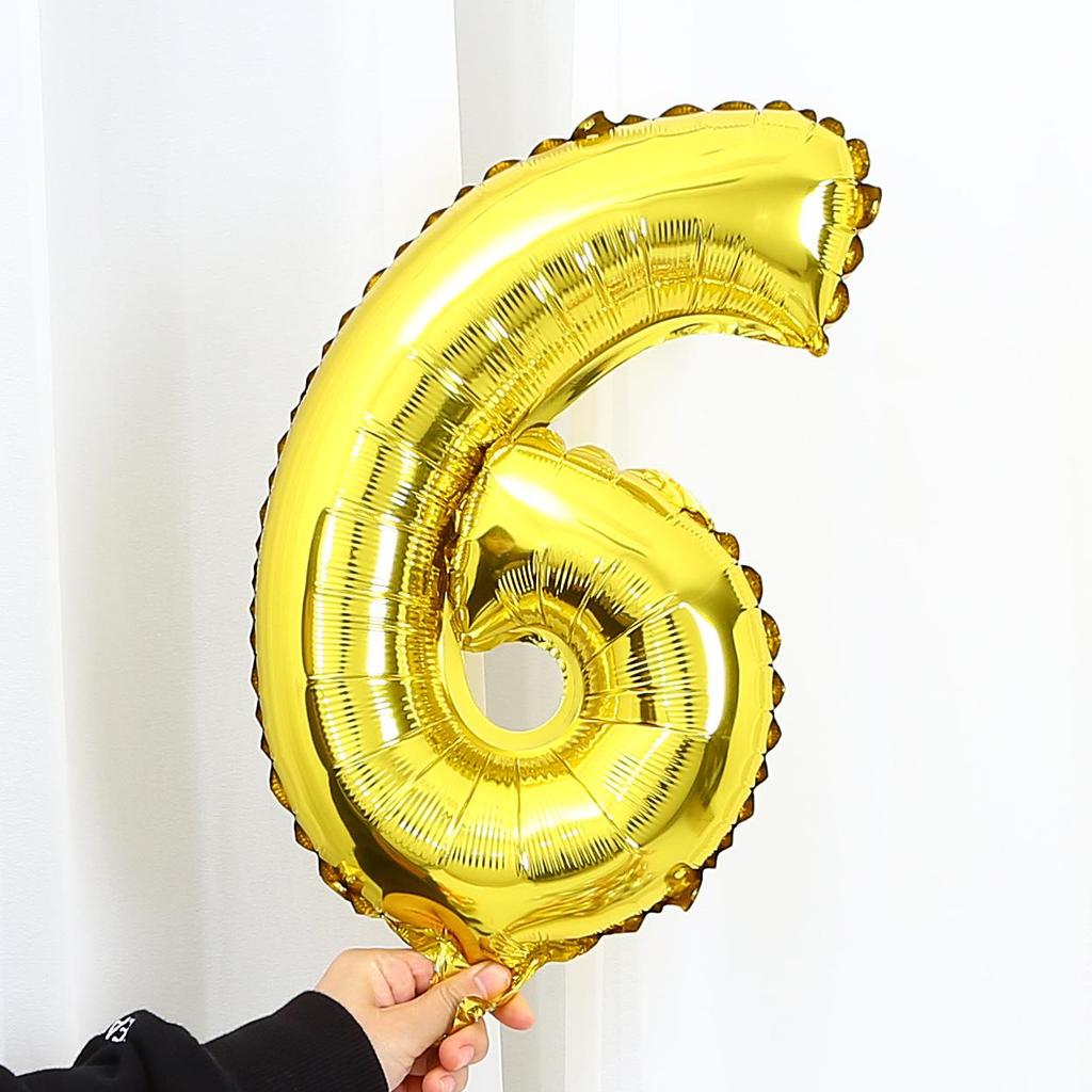 Silver & Gold 16-inch Number Balloons (0-9) - Popular Wedding Decoration & Street Vendor Item