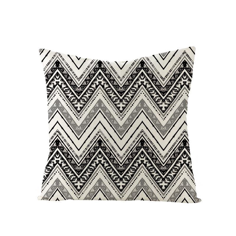 Black and White Nordic Simple Geometric Linen Pillowcase Modern Style Pillowcase Car Cushion Home
