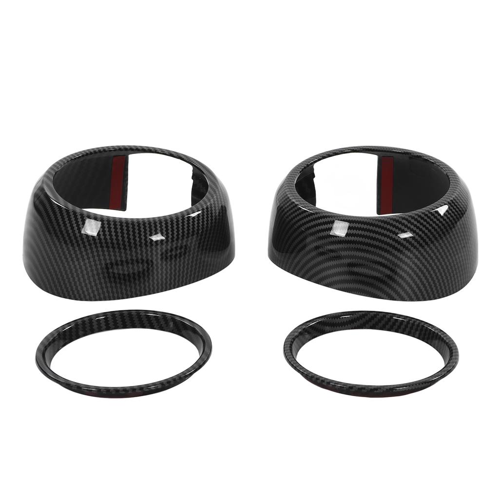 4pcs Carbon Fiber Style Door Midrange Speaker Cover Trims for Cooper Hatchback F55 F56 F57 2014‑2021