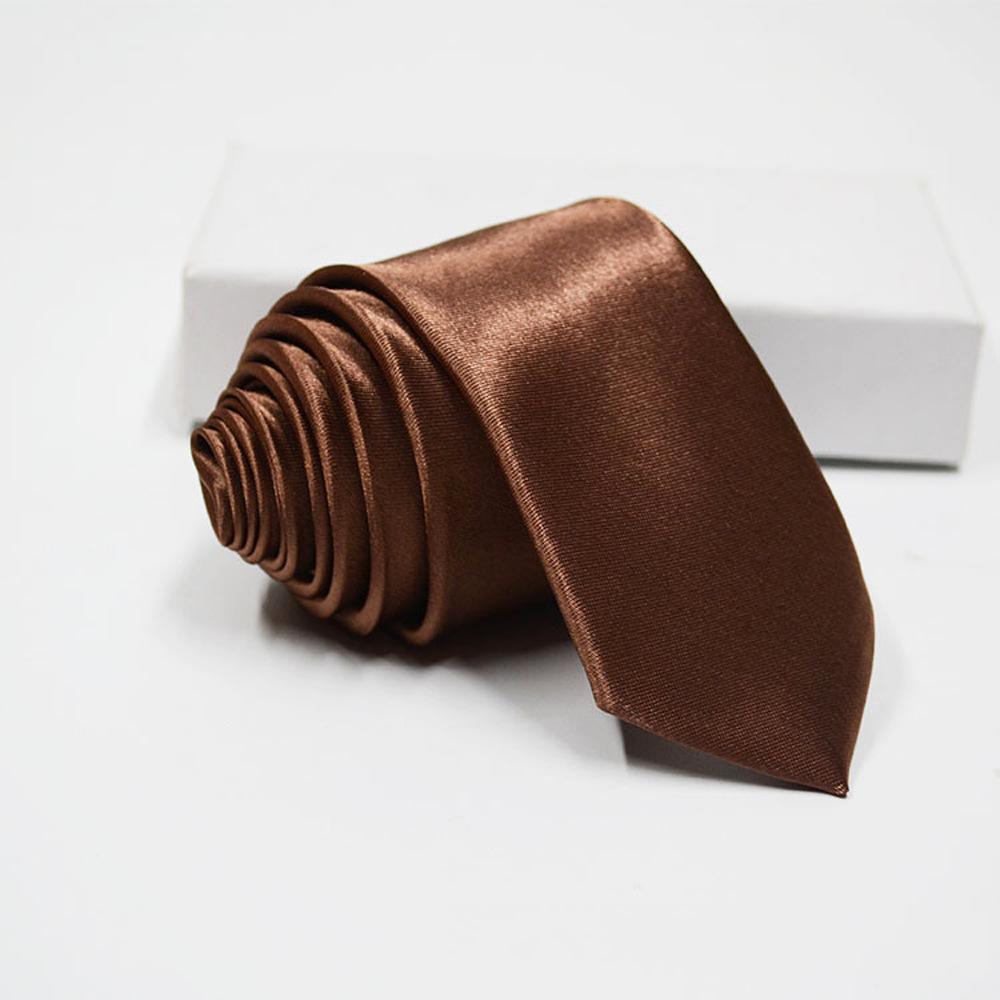 

Однотонный галстук Однотонный узкий галстук 5 см Мужской атласный галстук ручной работы