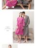 Waffle Pattern Bathrobe Couple Pajamas, Unisex Summer Three-Quarter Sleeve, Korean Style, Polyester & Absorbent.
