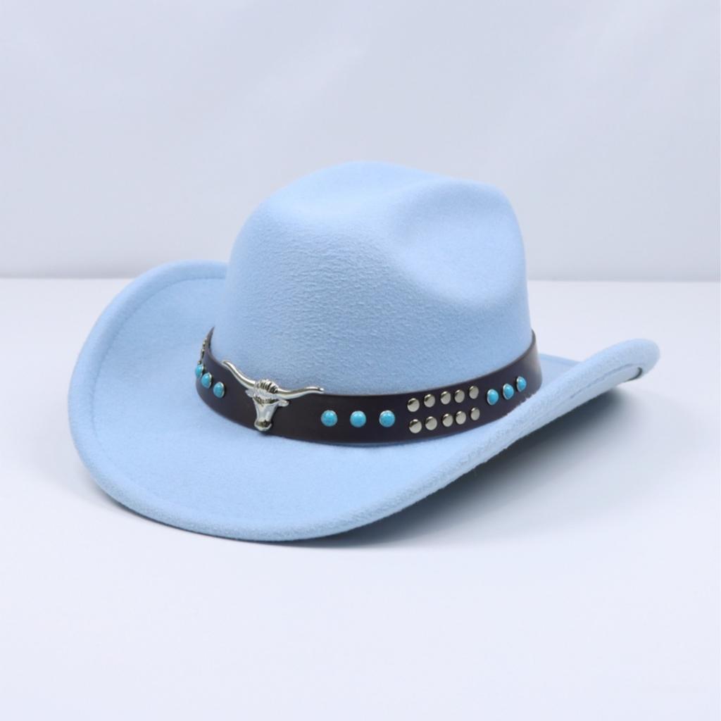 Cappello da cowboy a tesa piatta stile etnico autunnale e invernale da uomo e da donna, fedora western a tesa larga, cappello da ciclismo