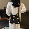 Knitted Shoulder Bag Small Flower Messenger Bag Girl Small Fresh Backpack Seaside Beach Bag
