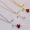 Korean Style Red Rose Tricolor Pendant Necklace - Valentine's Day Gift for Girlfriend