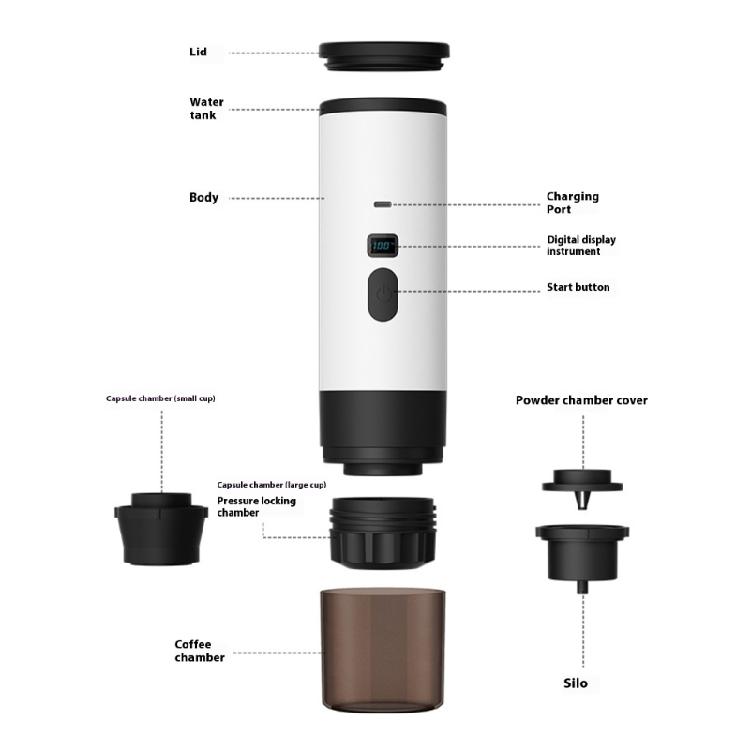 Portable Electric Espresso Machine Auto Heating USB Rechargeable Compacts Capsuled Coffee Maker For Car Camping Travel