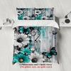 Full Size simple Teal Bedding Sets 3D Printed Floral Minimalist Style 3pcs Duvet Cover Comforter Not Included Room Decoration