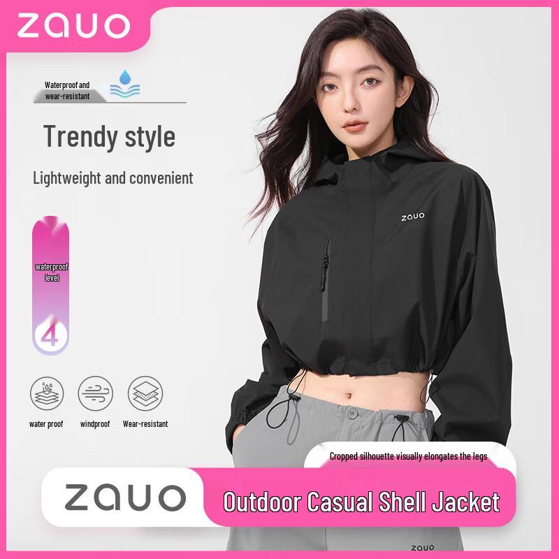 Zauo Outdoor Casual Short Windbreaker Jacket One Size