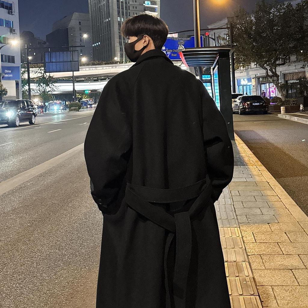 Unisex Over-the-Knee Wool Trench Coat - Mid-Length, Stylish High-End Winter Outerwear