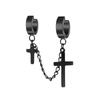 Titanium Steel Tassel Cross Dangle Earrings Women Ear Clip Korean Stud Earrings Men Ear Cuff