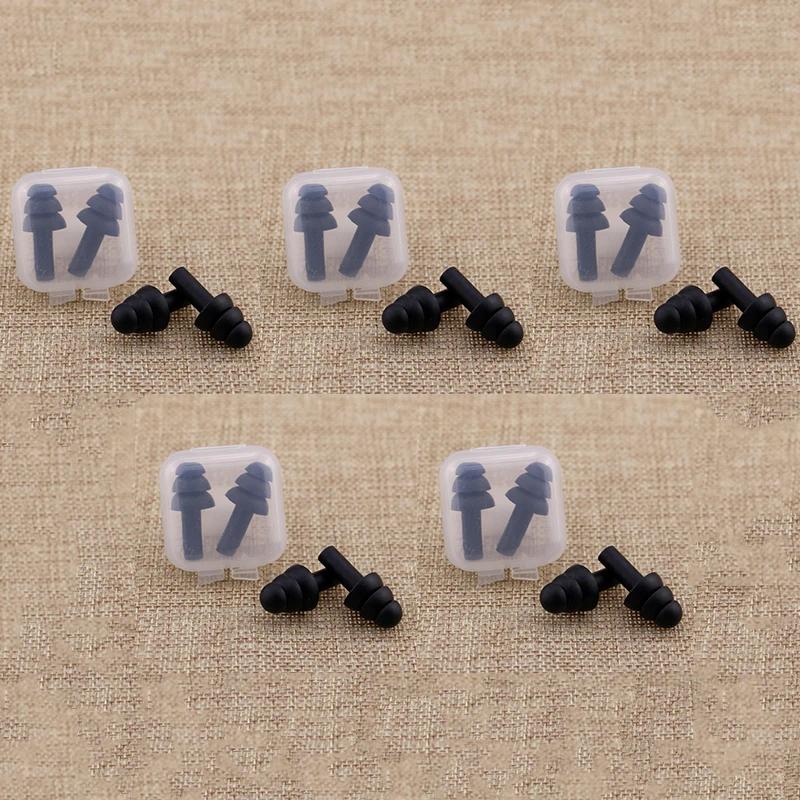 5pcs Silicone Ear Plug Ear Protection Sleeping Travel Anti-Noise Earplugs Waterproof Swim Earplugs for Adult Children Swimmers