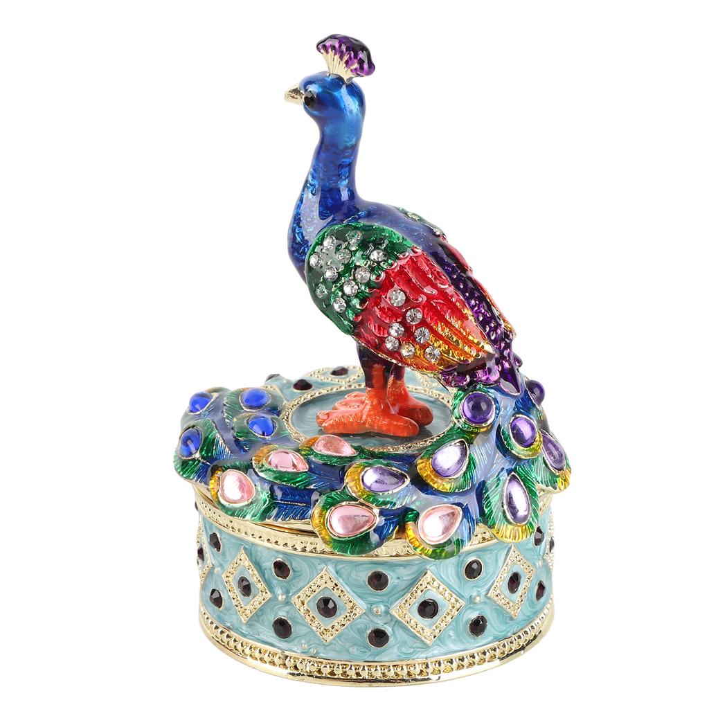 Páví figurka Kloubová šperkovnice Stolní zinková slitina Dekorace Ornament