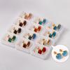 LUXUKISSKIDS 12pairs Simple Round Beads Earrings Colorful Stone Studs Brincos For Woman Fashion Twist Pack Jewelry Accessories