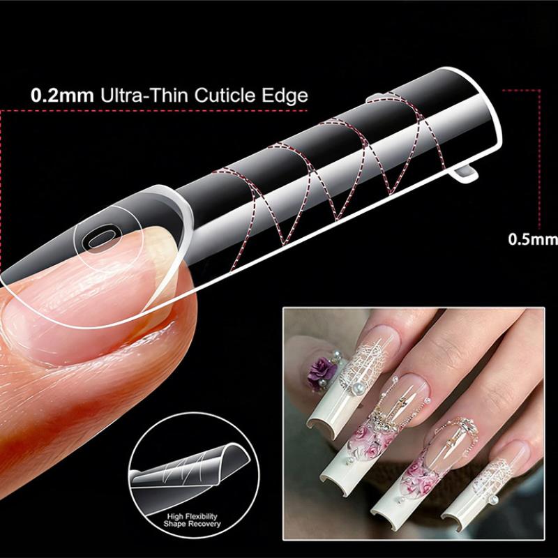 120Pcs Ultra-Thin French Nail Forms 12 Sizes Perfect C-Curve Nail Extension Forms Quick Extension Transparent Nail Dual Forms