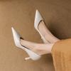 Krazing Pot Sheep Skin Summer Autumn Thin High Heels Party Shoes Women Pointed Toe Concise Shallow Pumps
