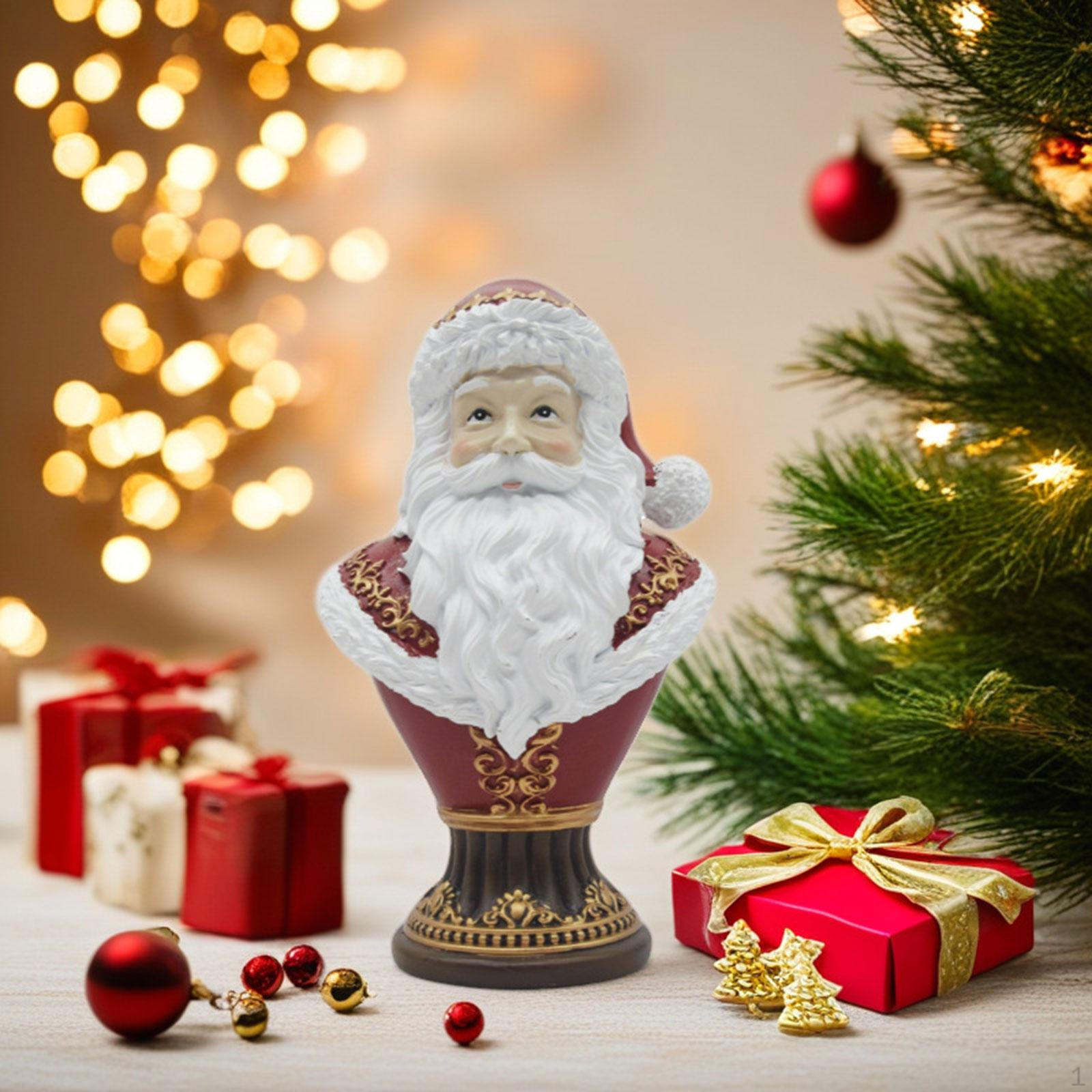 

Бюст статуя Санта Клауса Домашний декор Новинка Украшение Смола Рождественская скульптура Рождественская фигурка для