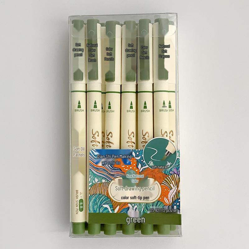 

Dianshi Soft Brush Quick-Dry Colored Marker - For Drawing, Painting, Calligraphy, Outlining, and Signature