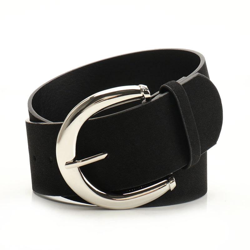 New PU Suede Belt Women's Versatile Shirt Dress Trouser Waist Seal Korean Version Retro Women's Wide Belt