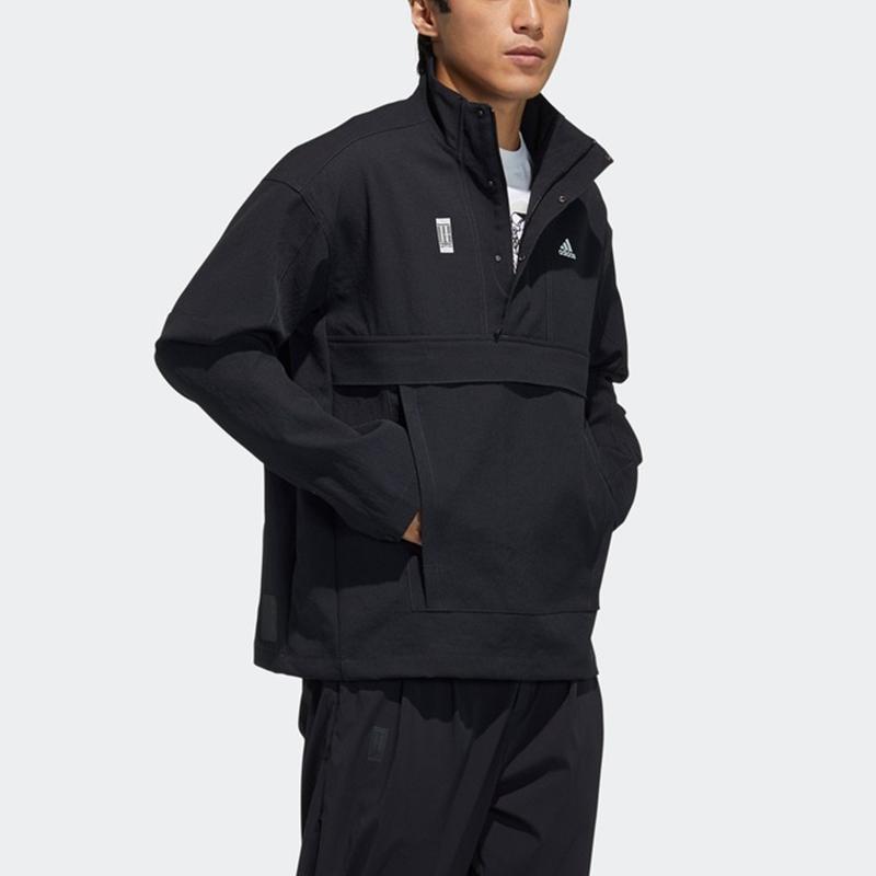Adidas Wj Series Casual Sports Woven Stand Collar Jacket Men Jackets Black GP0901