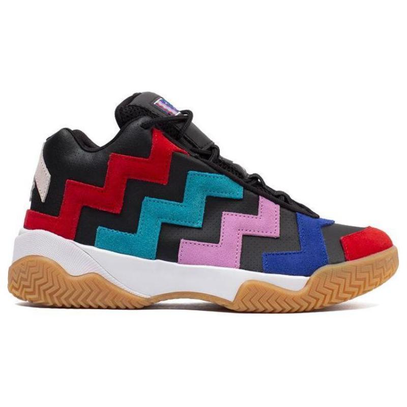 Converse VLTG Basketball Striped Color-blocking Black Sugar Fruit Mid-top Retro Basketball Shoes Women's Black Red Pink