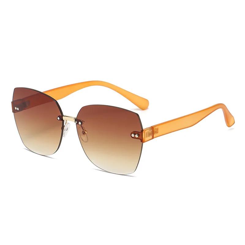 New Fashion Rimless Sunglasses Women Brand Designer Gradient Sun Glasses Luxury Trimming Frameless Eyeglasses Ladies